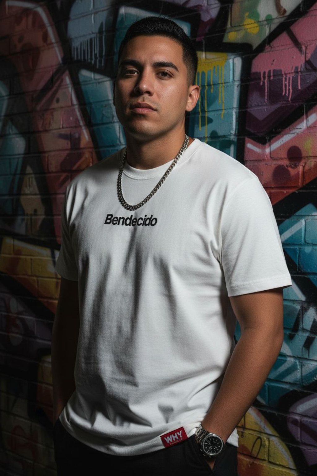 Embroidered Bendecido Tee | Ivory