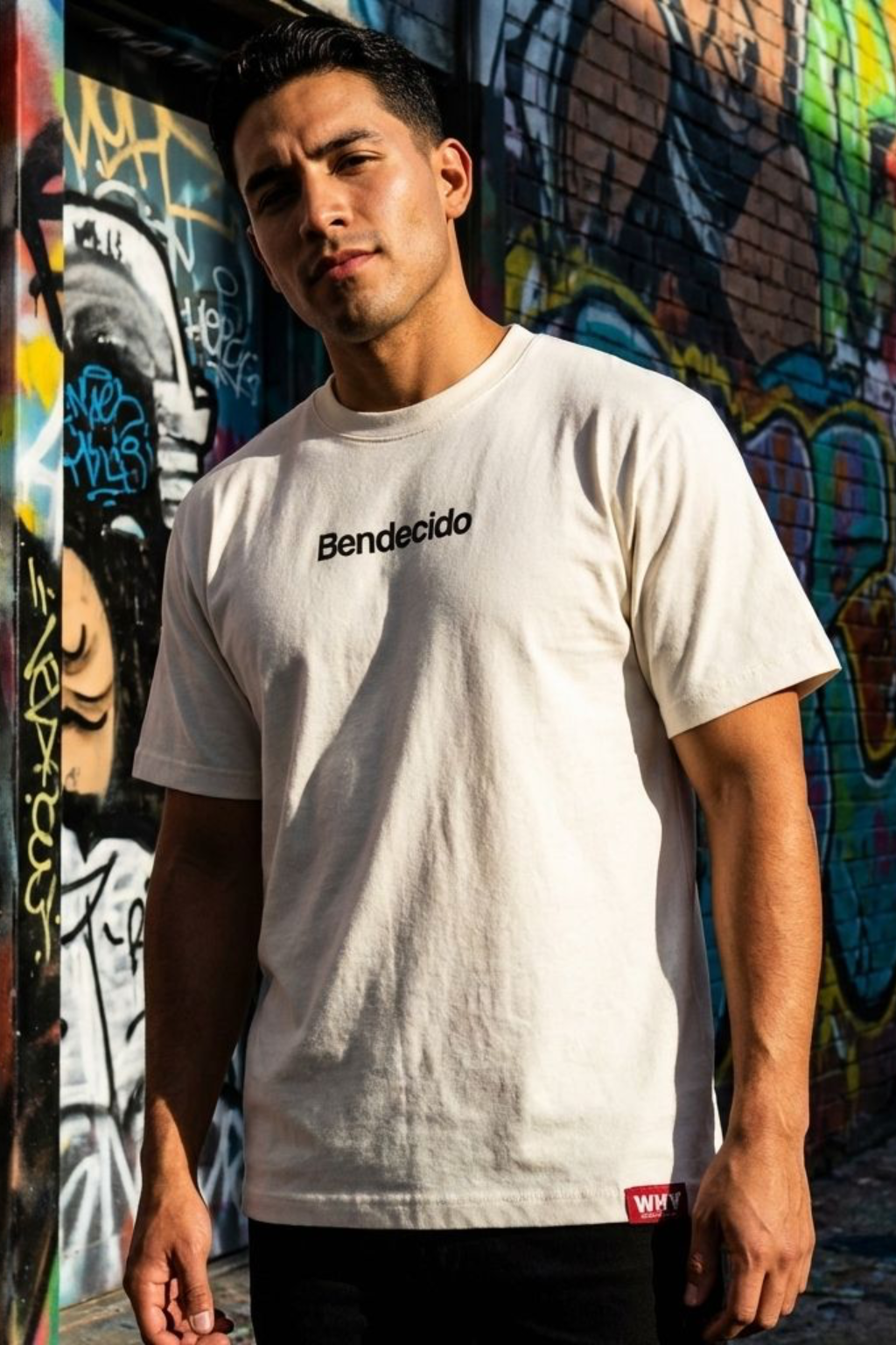 Embroidered Bendecido Tee | Ivory